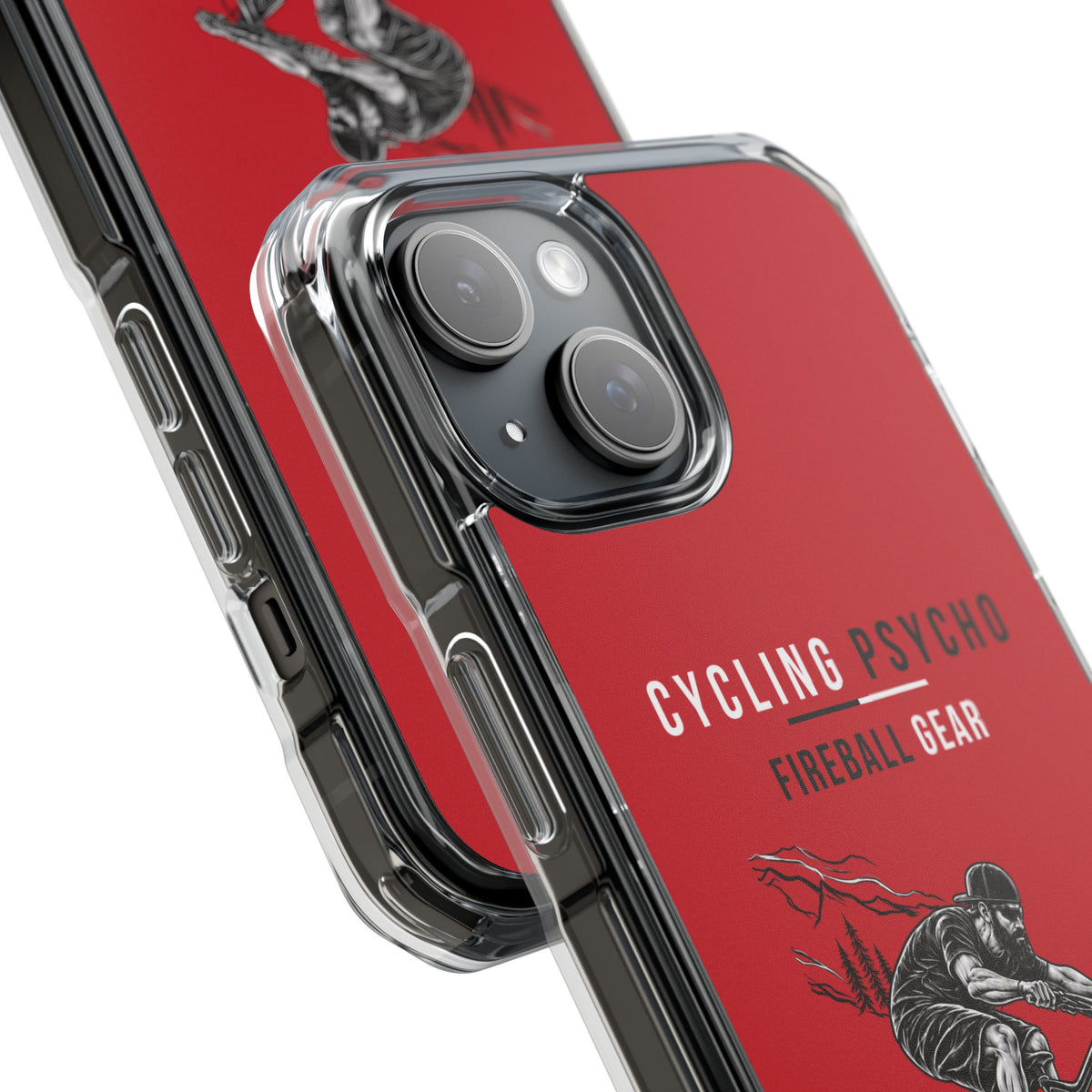 Cycling Psycho - Gravity Rebel - Red - Magnetic Clear Impact iPhone Case