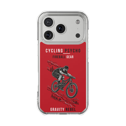 Cycling Psycho - Gravity Rebel - Red - Magnetic Clear Impact iPhone Case