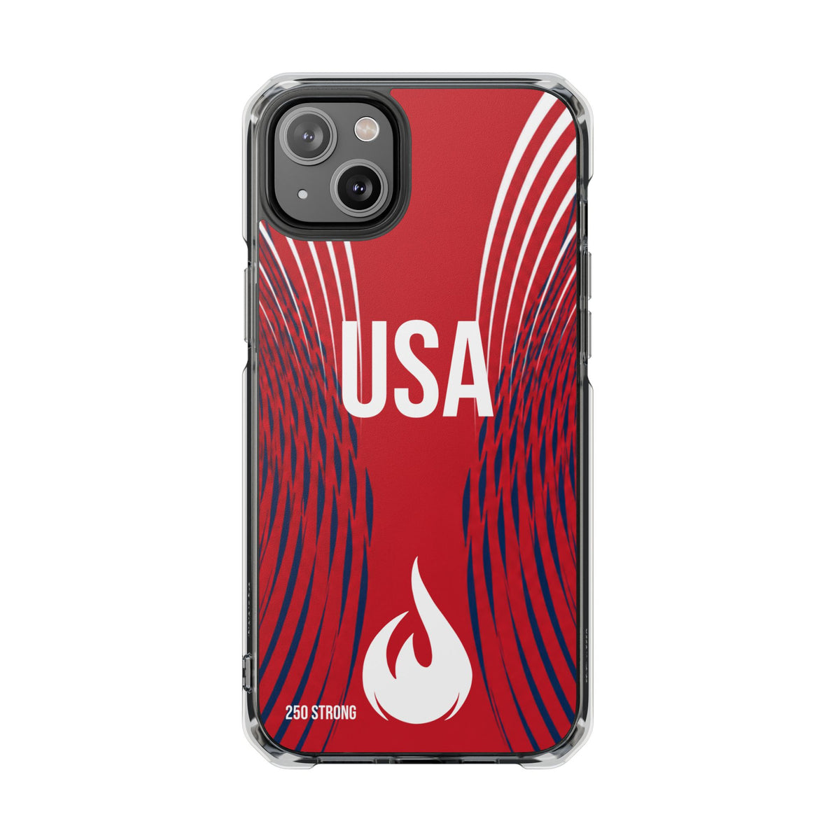 250 Strong - Red - Magnetic Clear Impact iPhone Cases