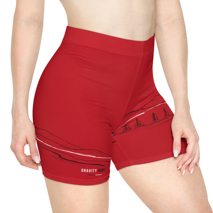 Cycling Psycho - Gravity Rebel - Red - Women’s Biker Shorts