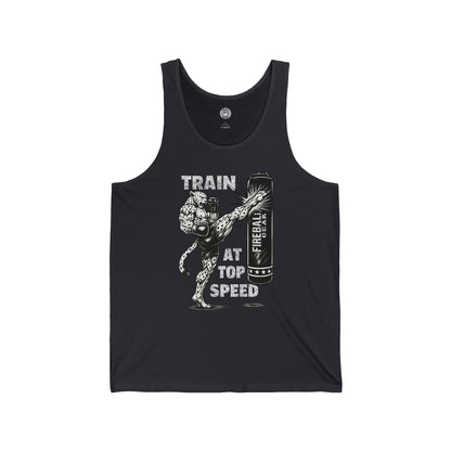 Beast Mode Series - Train at Top Speed - Fitness Jersey Tank Top