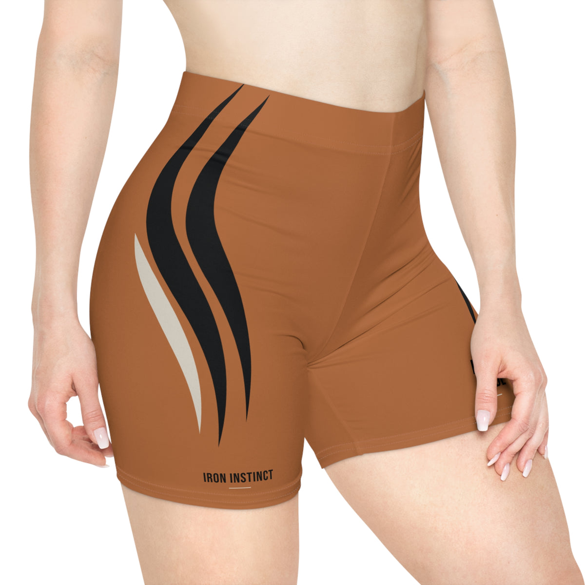 Beast Mode - Iron Instinct - Burnt Orange - Women's Biker Shorts