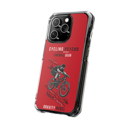 Cycling Psycho - Gravity Rebel - Red - Magnetic Clear Impact iPhone Case