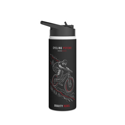 Cycling Psycho - Gravity Rebel - Black - Stainless Steel Water Bottle