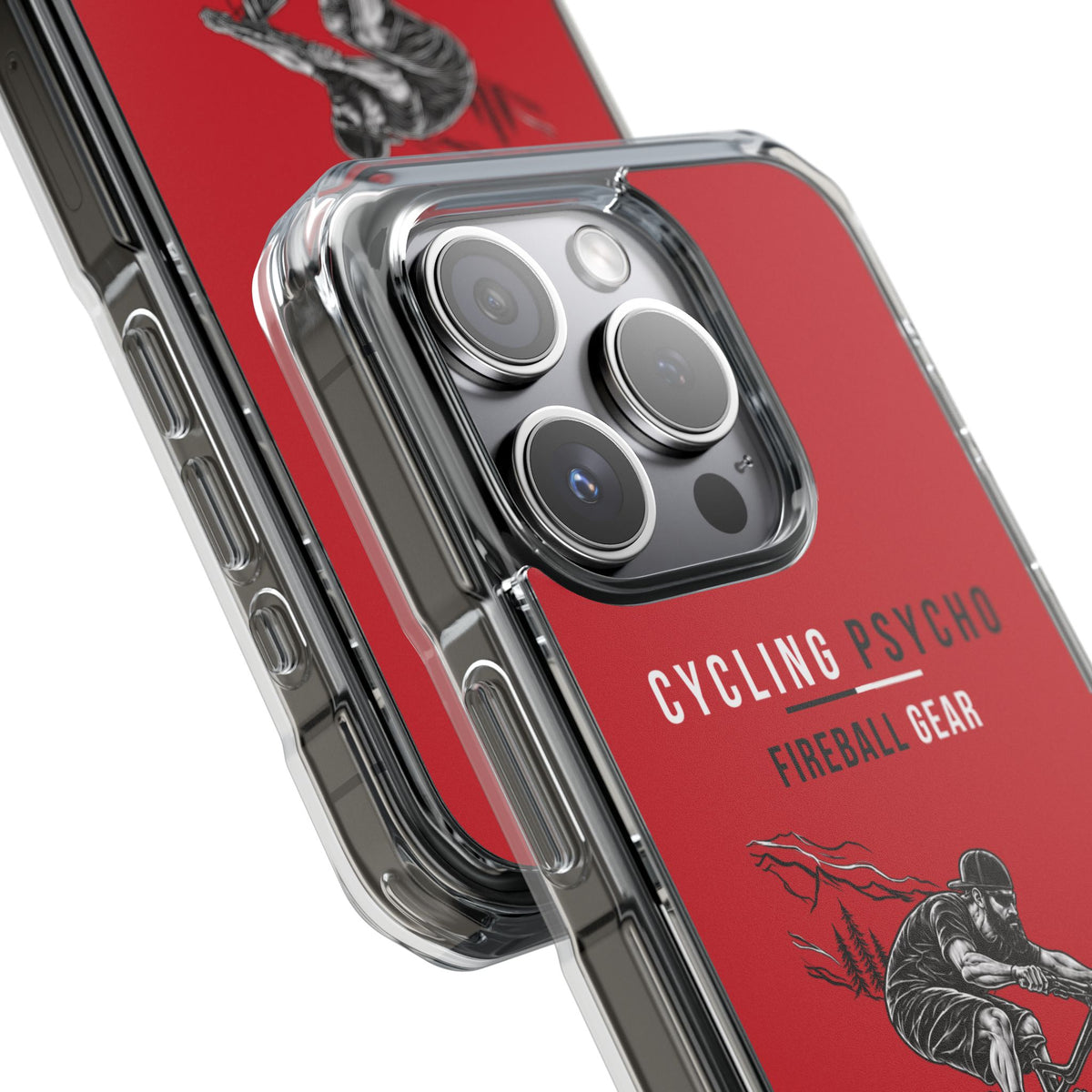 Cycling Psycho - Gravity Rebel - Red - Magnetic Clear Impact iPhone Case