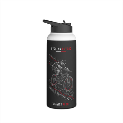 Cycling Psycho - Gravity Rebel - Black - Stainless Steel Water Bottle
