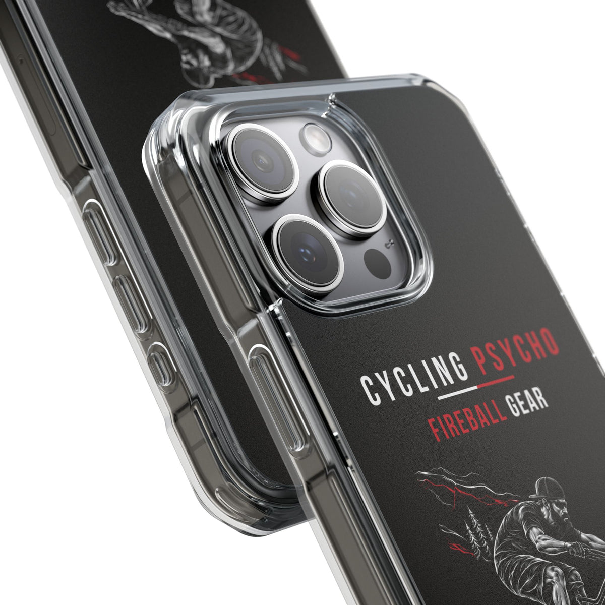 Cycling Psycho - Gravity Rebel - Black - Magnetic Clear Impact iPhone Case