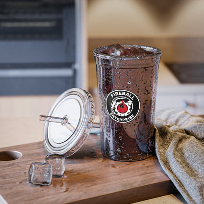 Fireball Enterprise - 16oz Insulated Acrylic Tumbler, with Lid and Straw