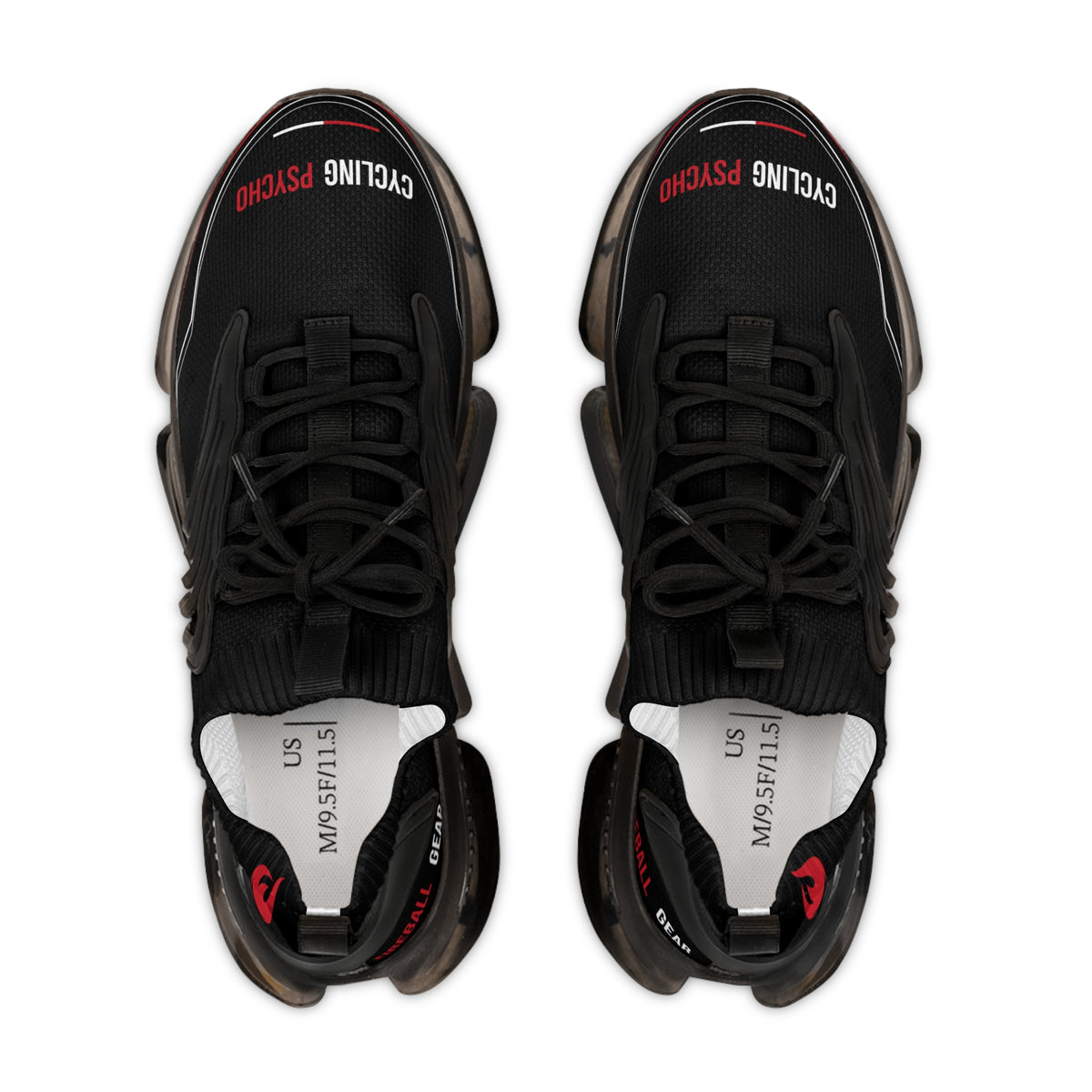 Cycling Psycho - Gravity Rebel - Black - Men’s Mesh Sneakers