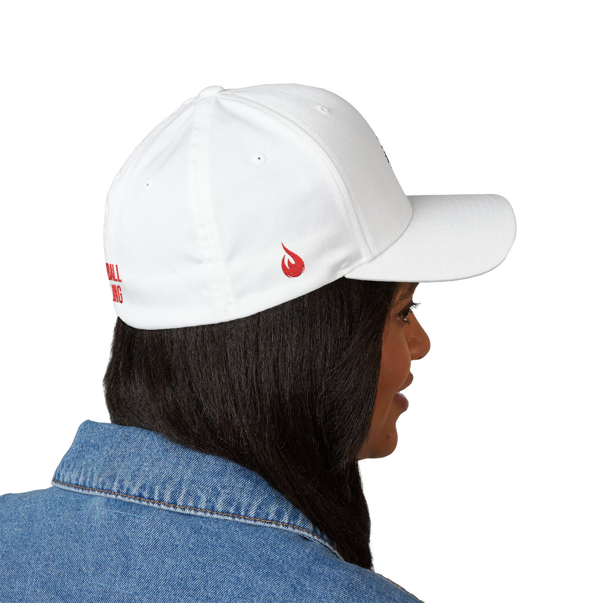 Fireball Cycling - Flaming Rider - FlexFit White Caps