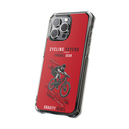 Cycling Psycho - Gravity Rebel - Red - Magnetic Clear Impact iPhone Case