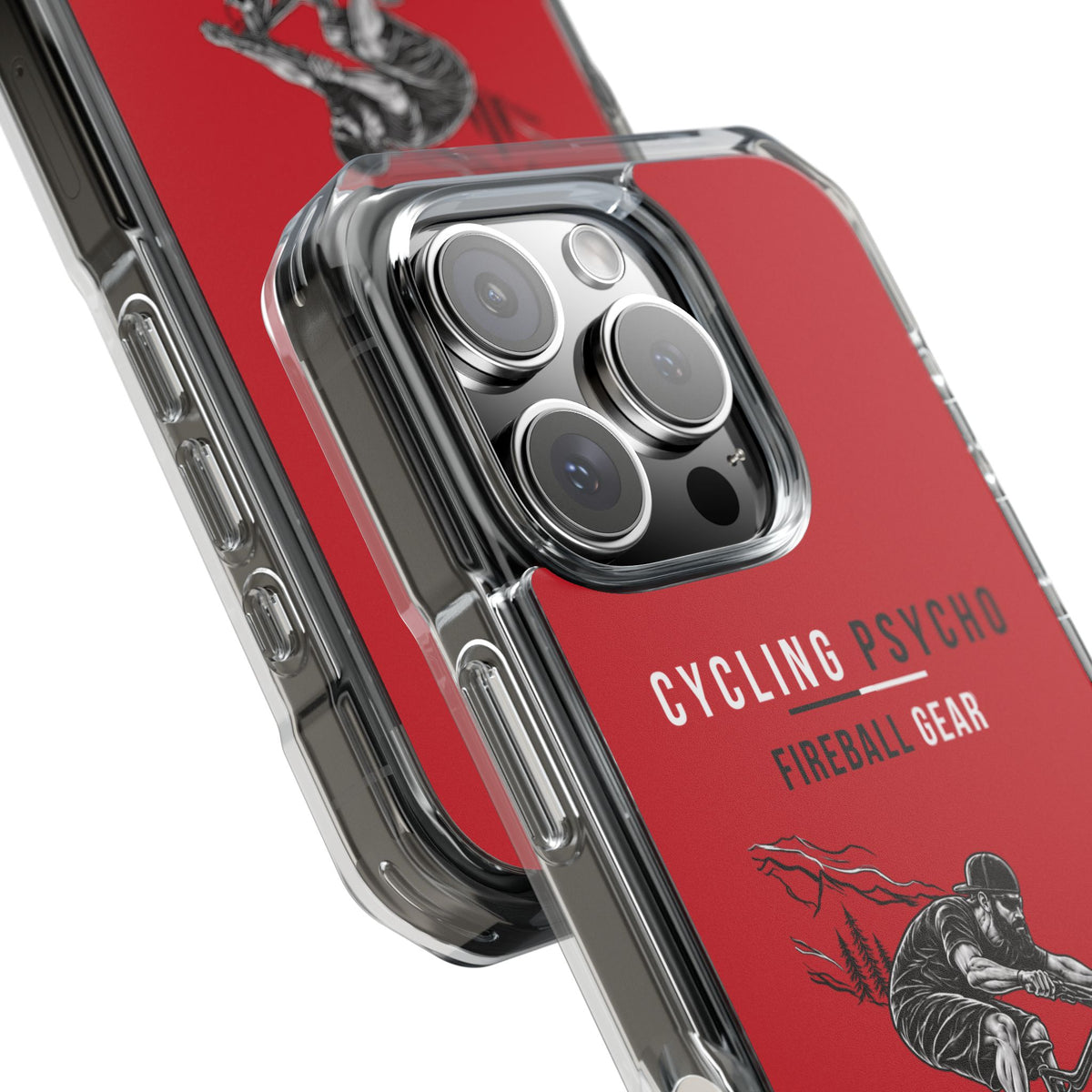 Cycling Psycho - Gravity Rebel - Red - Magnetic Clear Impact iPhone Case