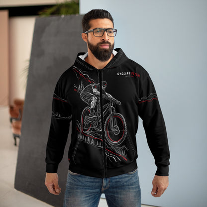 Cycling Psycho - Gravity Rebel - Black - Unisex Zip Hoodie