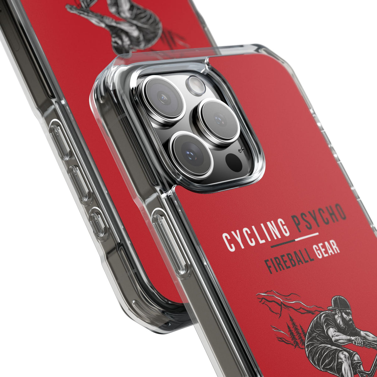 Cycling Psycho - Gravity Rebel - Red - Magnetic Clear Impact iPhone Case
