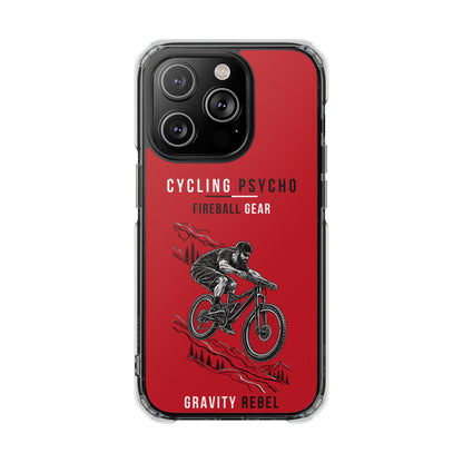Cycling Psycho - Gravity Rebel - Red - Magnetic Clear Impact iPhone Case
