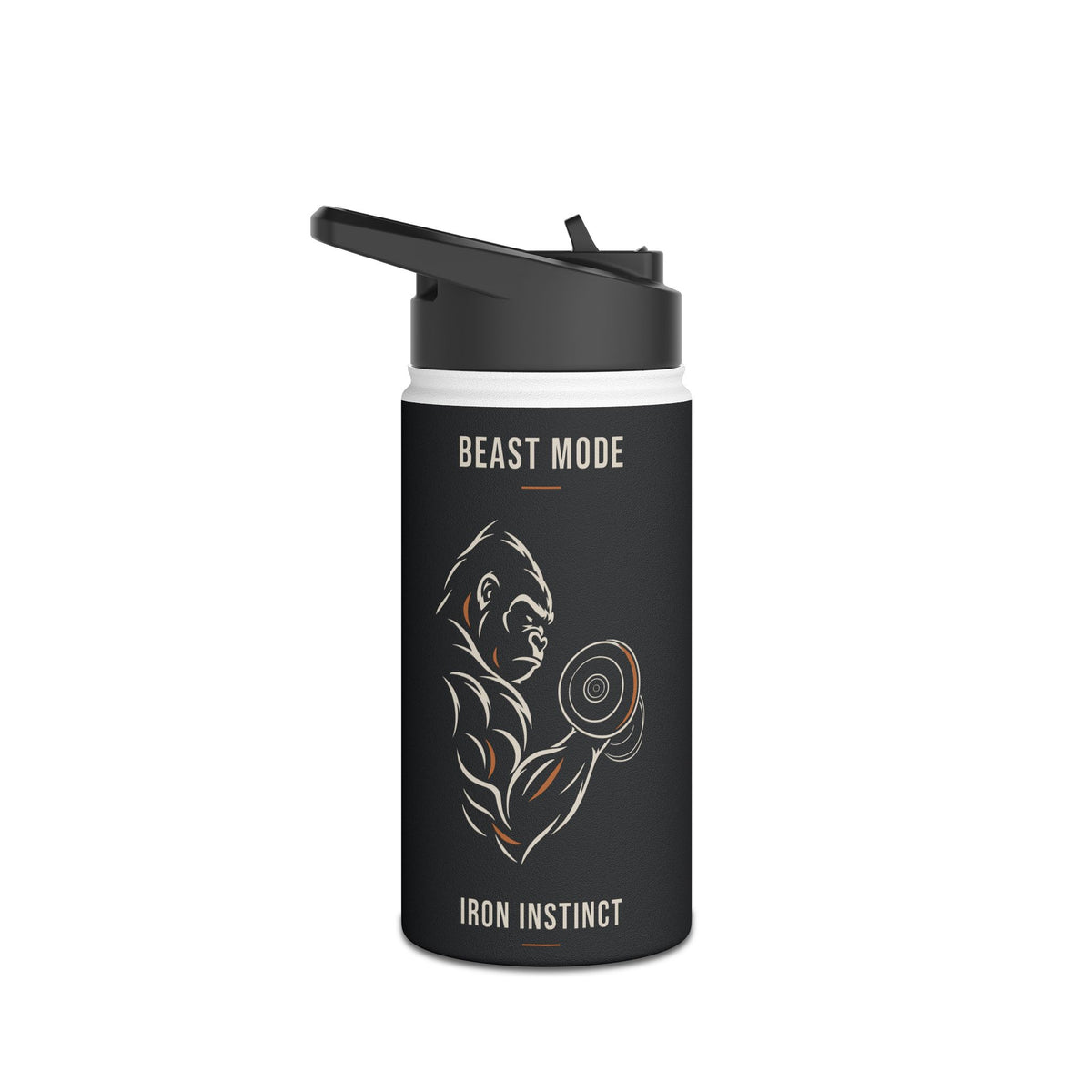 Beast Mode - Iron Instinct - Black - Stainless Steel Water Bottle