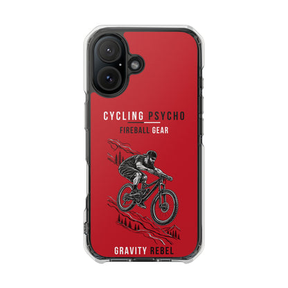 Cycling Psycho - Gravity Rebel - Red - Magnetic Clear Impact iPhone Case