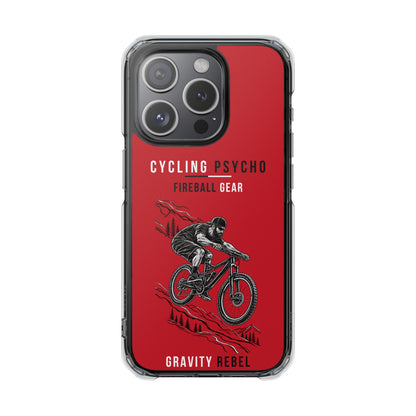 Cycling Psycho - Gravity Rebel - Red - Magnetic Clear Impact iPhone Case