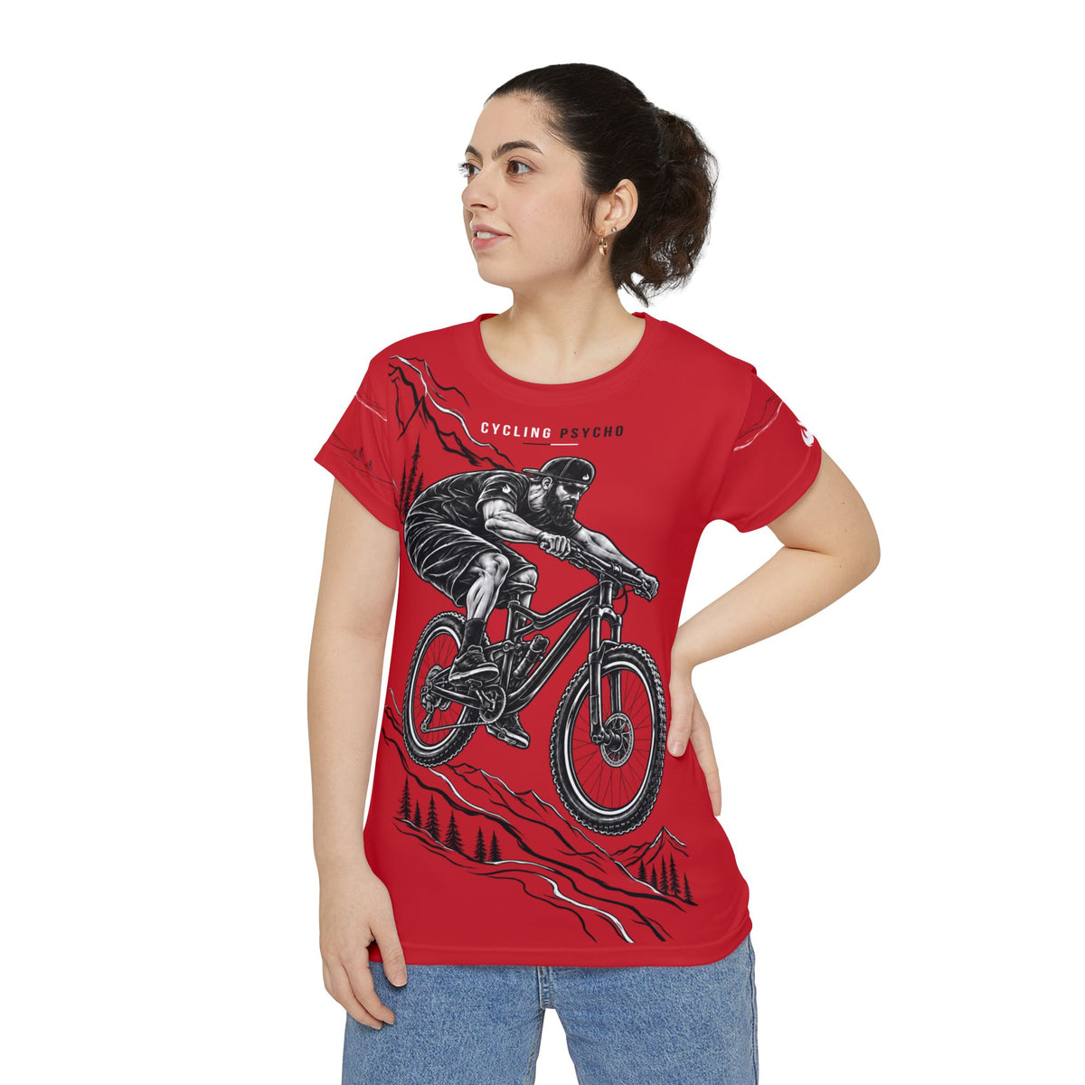 Cycling Psycho - Gravity Rebel - Red - Women’s Short Sleeve Shirt