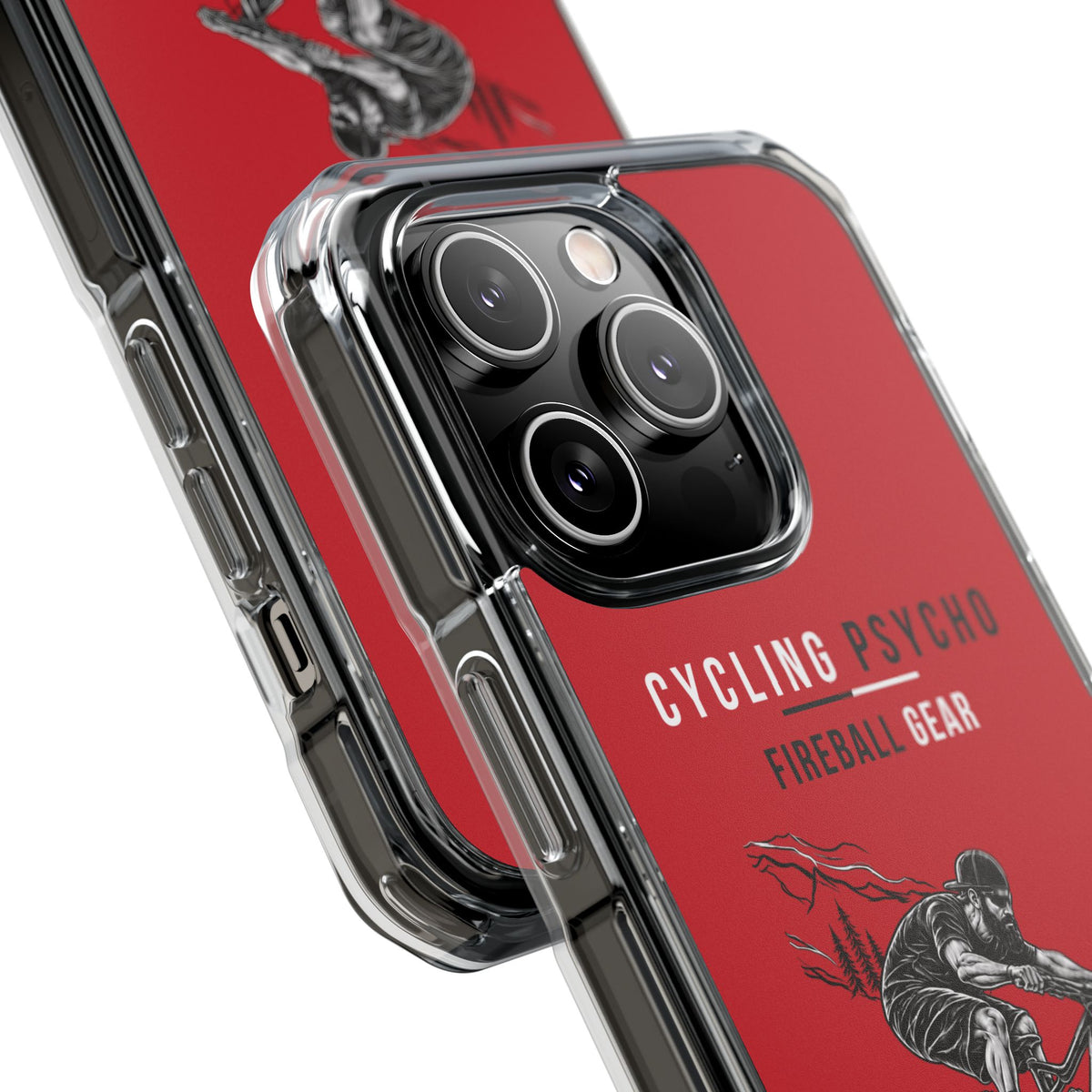 Cycling Psycho - Gravity Rebel - Red - Magnetic Clear Impact iPhone Case